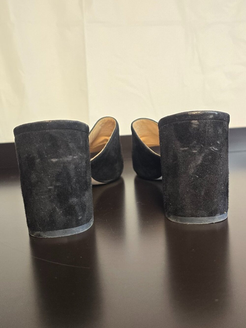 Coach Rosa 70 Black Suede Block Heel Mule Sandals Size 9 - Picture 6 of 6